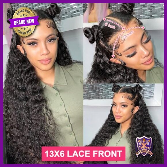 30 Inch Deep Wave Lace Front Wig Human Hair 13x6 Glueless 180% Density